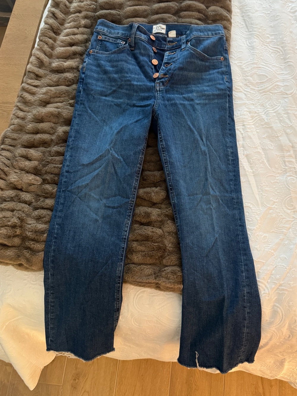 J.Crew Dark Blue Women's Button-Fly Jeans